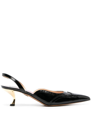 THOM BROWNE Women's Leather Pointed-Toe Low-Heel Pumps