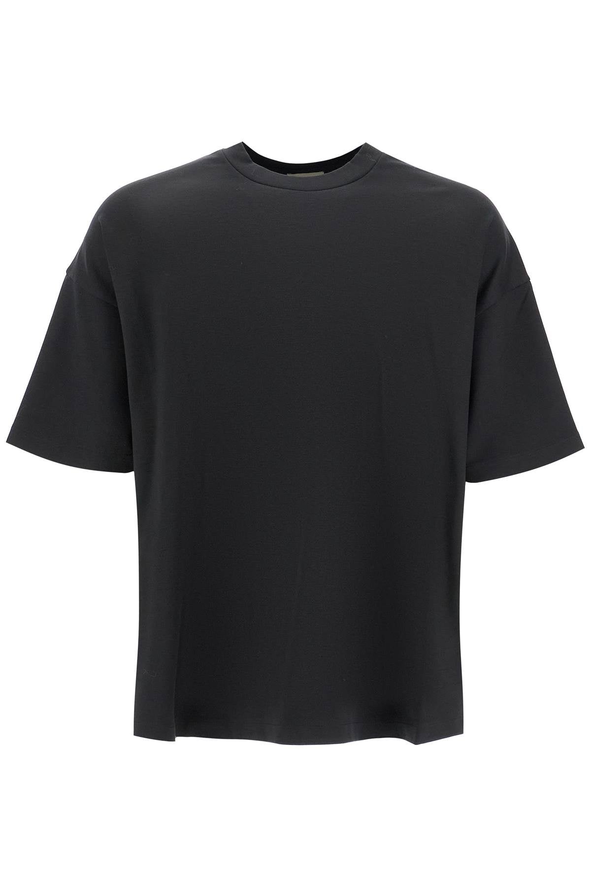 FEAR OF GOD Oversized Crew Neck T-Shirt with Leather Logo - Size L