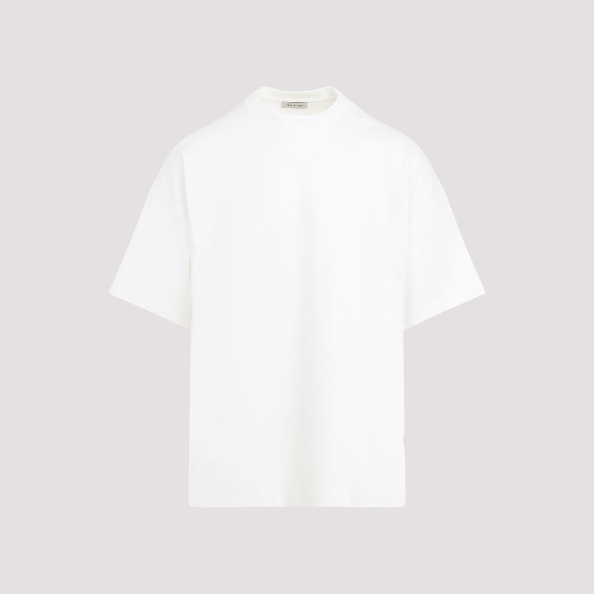 FEAR OF GOD Oversized Crew Neck T-Shirt with Leather Logo - Size L