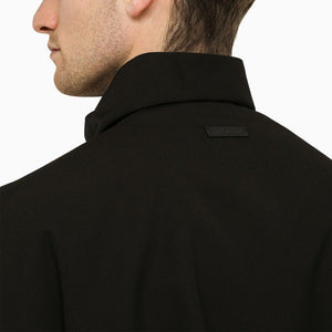 FEAR OF GOD Black Wool Trench Jacket with High Collar for Men - SS24 Season