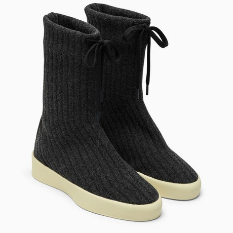 FEAR OF GOD Dark Grey Ribbed Wool Boot for Men