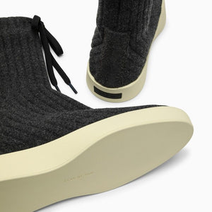 FEAR OF GOD Dark Grey Ribbed Wool Boot for Men