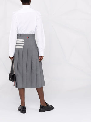 THOM BROWNE Mid-Length Pleated Skirt for Women