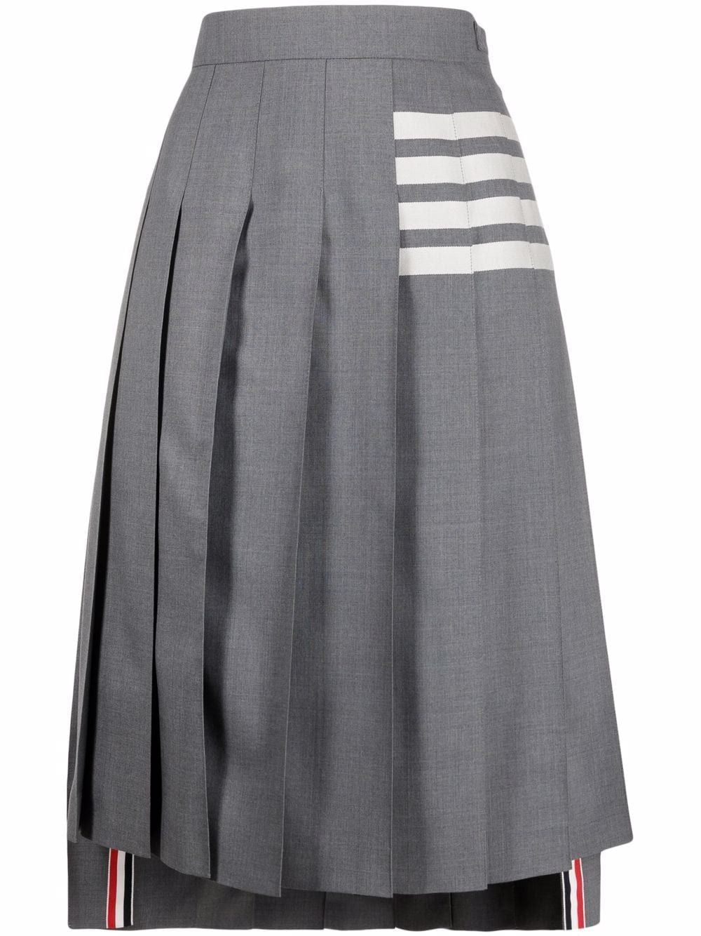 THOM BROWNE Mid-Length Pleated Skirt for Women