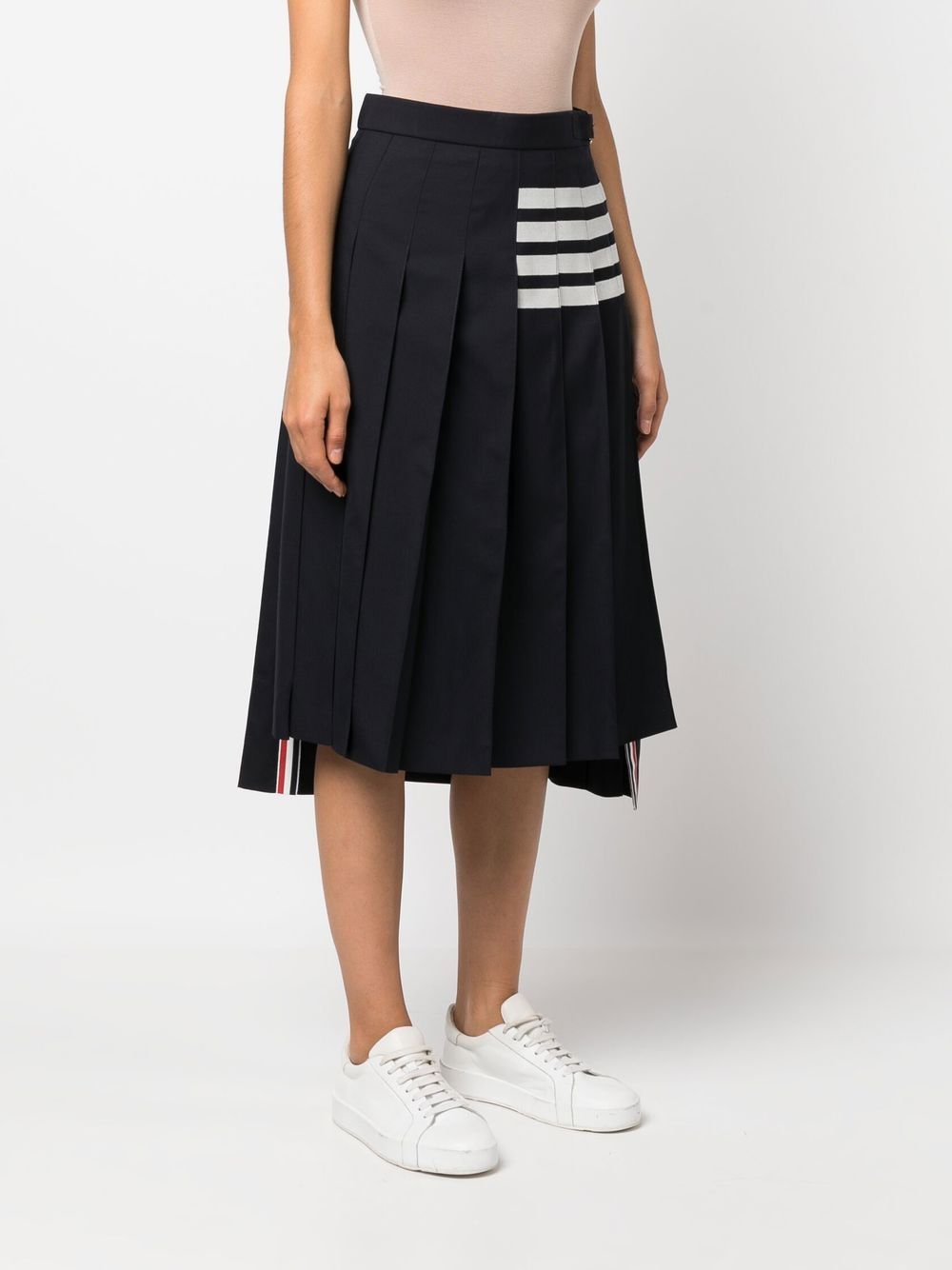 THOM BROWNE Mid-Length Pleated Skirt for Women