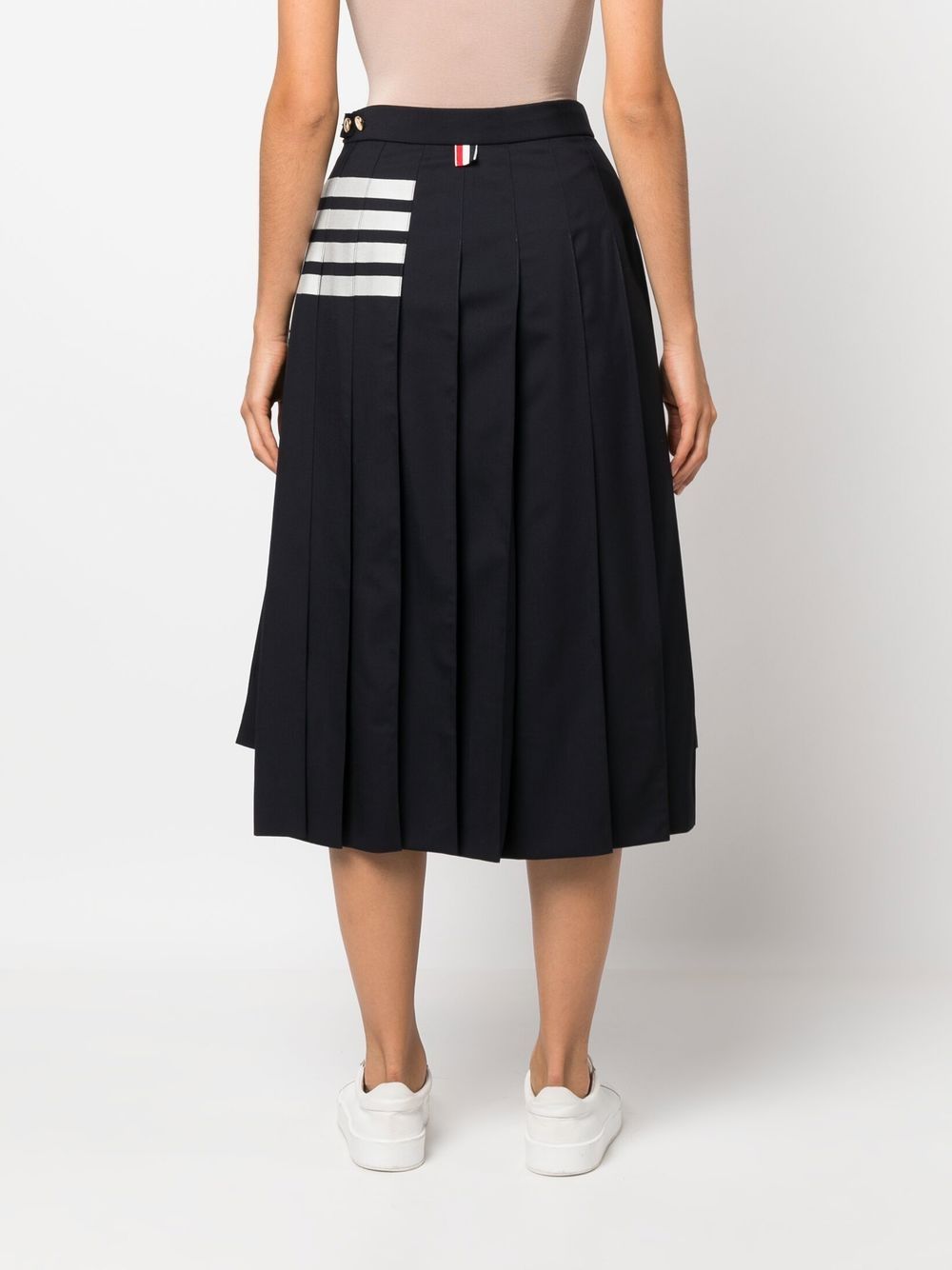 THOM BROWNE Mid-Length Pleated Skirt for Women