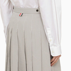 THOM BROWNE Striped Cotton Midi Skirt for Women - SS24 Collection