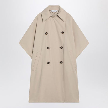 MAX MARA Beige Double-Breasted Water-Repellent Cape for Women