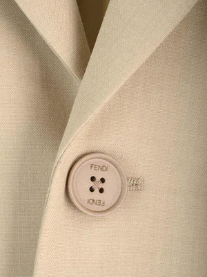 Men's Beige Single-Breasted Two-Button Blazer by FENDI SS24