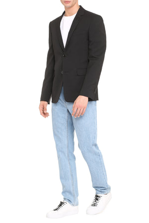 FENDI Men's Single-Breasted Black Jacket for SS24