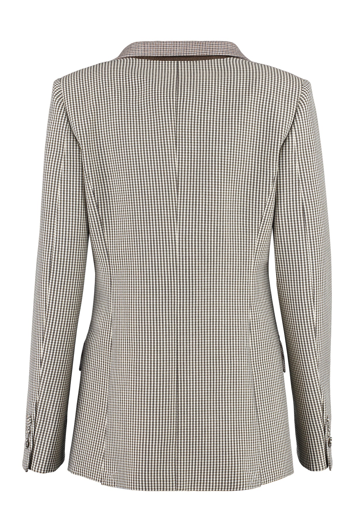 FENDI Feminine Houndstooth Blazer with Structured Shoulders and Double Back Slit