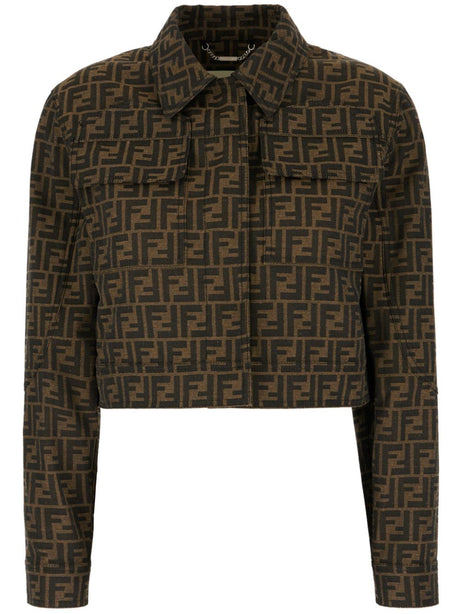 FENDI Concealed Front Fastening Jacket with Flap Pockets