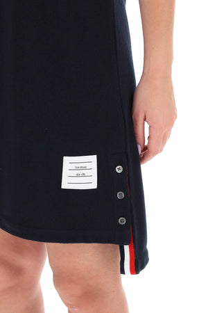 THOM BROWNE RWB Striped Polo Dress with Tricolor Band