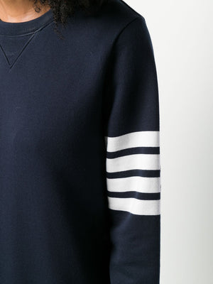 THOM BROWNE Elegant Stripe Shift Sweater Dress