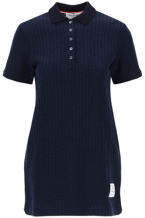 THOM BROWNE Chic Cotton Mini Dress with Back Detail