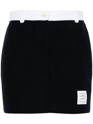 THOM BROWNE Mini Logo Patch Twill Skirt