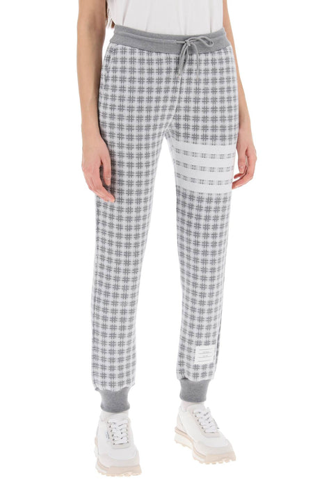 THOM BROWNE Checkered Knit Joggers for Women - SS24 Collection