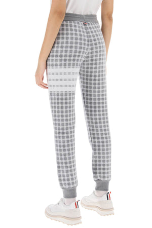 THOM BROWNE Checkered Knit Joggers for Women - SS24 Collection