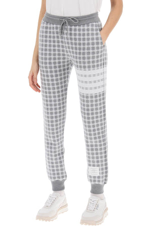 THOM BROWNE Checkered Knit Joggers for Women - SS24 Collection