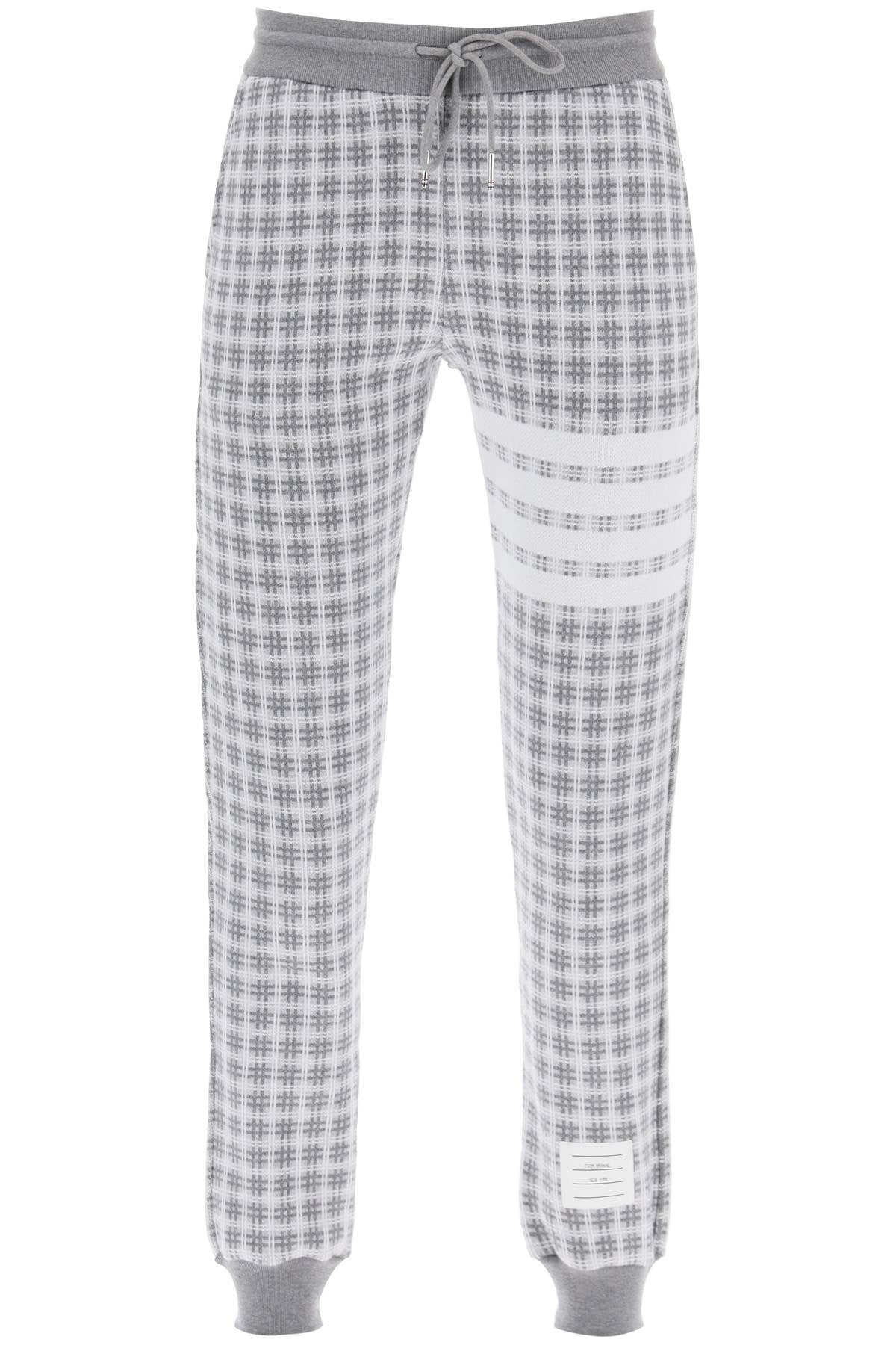 THOM BROWNE Checkered Knit Joggers for Women - SS24 Collection