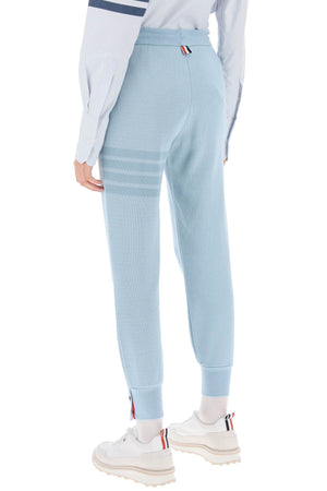 THOM BROWNE Light Blue 4-Bar Joggers in Cotton Knit for Women - SS24