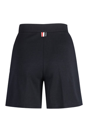 THOM BROWNE High-Waisted Wool Shorts for Women in Blue (SS24)