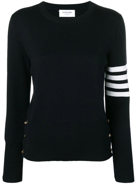 THOM BROWNE Classic Crew Neck Pullover with 4 Bar - FW24 Edition