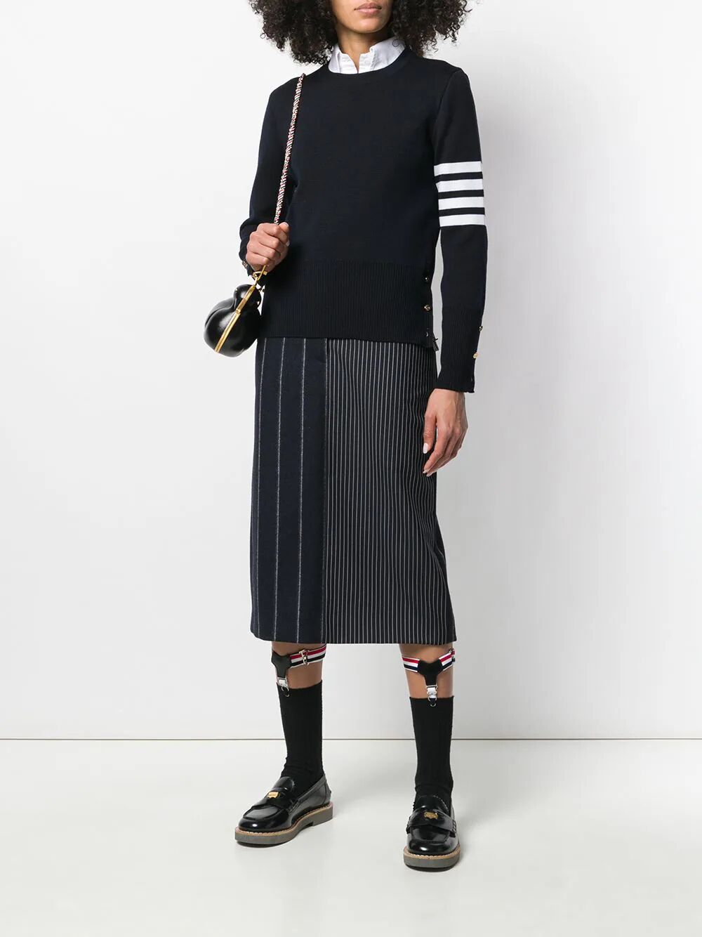 THOM BROWNE Classic Crew Neck Pullover with 4 Bar - FW24 Edition