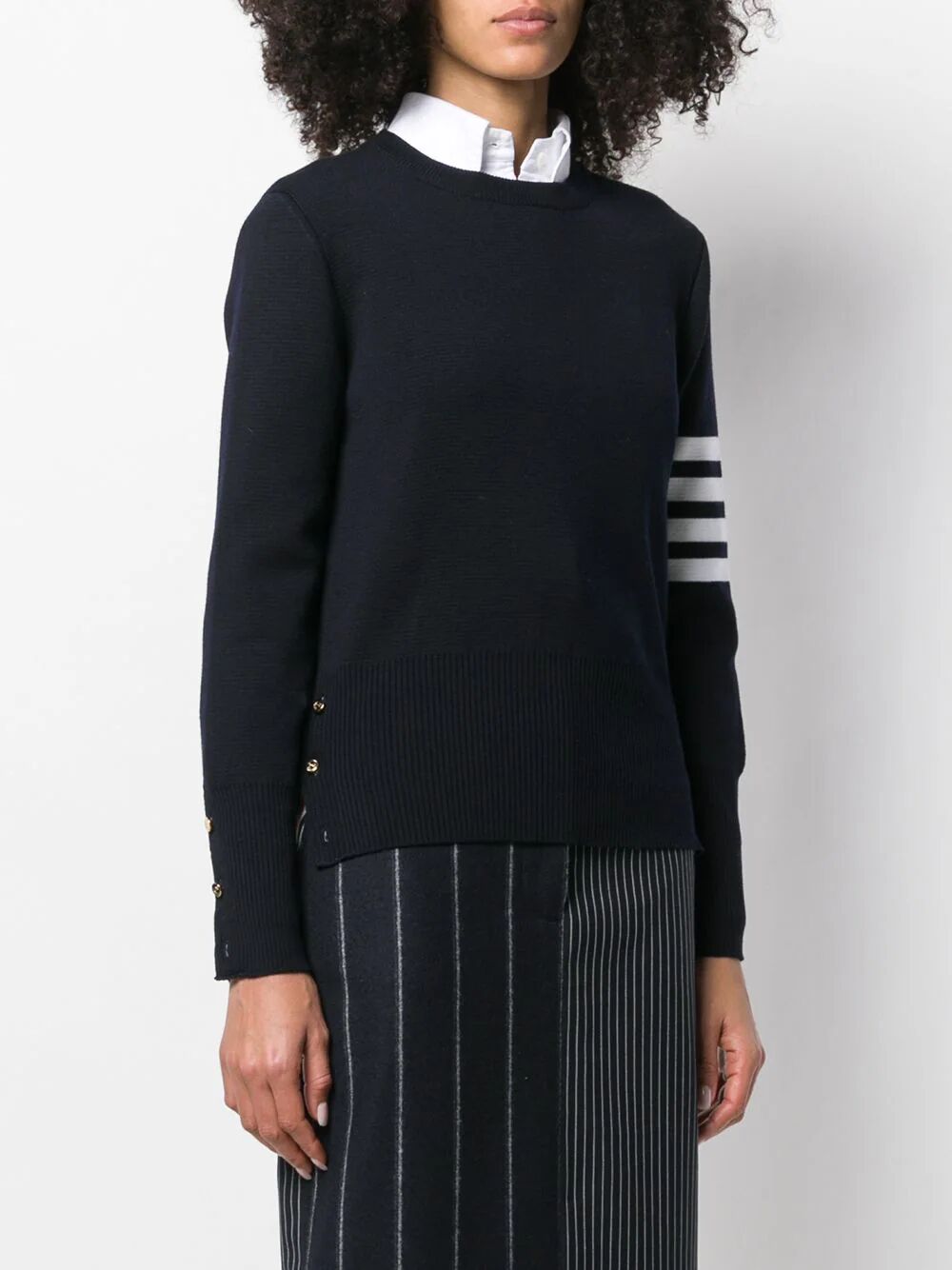 THOM BROWNE Classic Crew Neck Pullover with 4 Bar - FW24 Edition