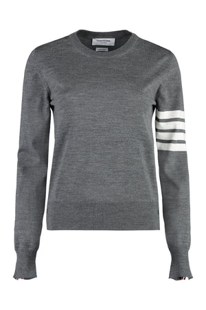THOM BROWNE Grey Knit Sweater for Women - SS24 Collection