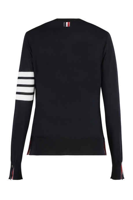 THOM BROWNE Relaxed Fit Wool Sweater - Blue - FW23