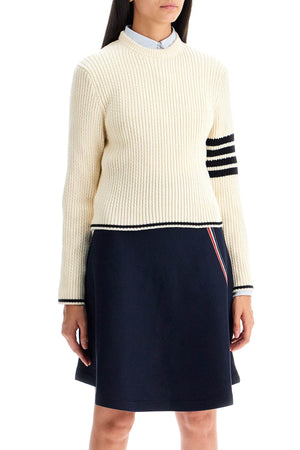 THOM BROWNE Sophisticated Knit Sweater with Signature Stripes