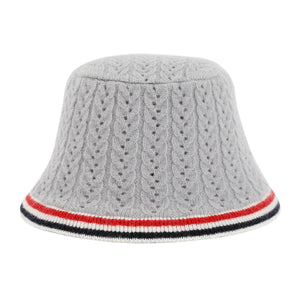THOM BROWNE Grey Cashmere Blend Hat for Women - FW23 Collection