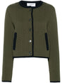 THOM BROWNE Quilted Vest in Khaki Green Herringbone - Straight Cut Design