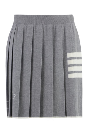 THOM BROWNE Gray Tri-Color Detail Pleated Mini Skirt for Women