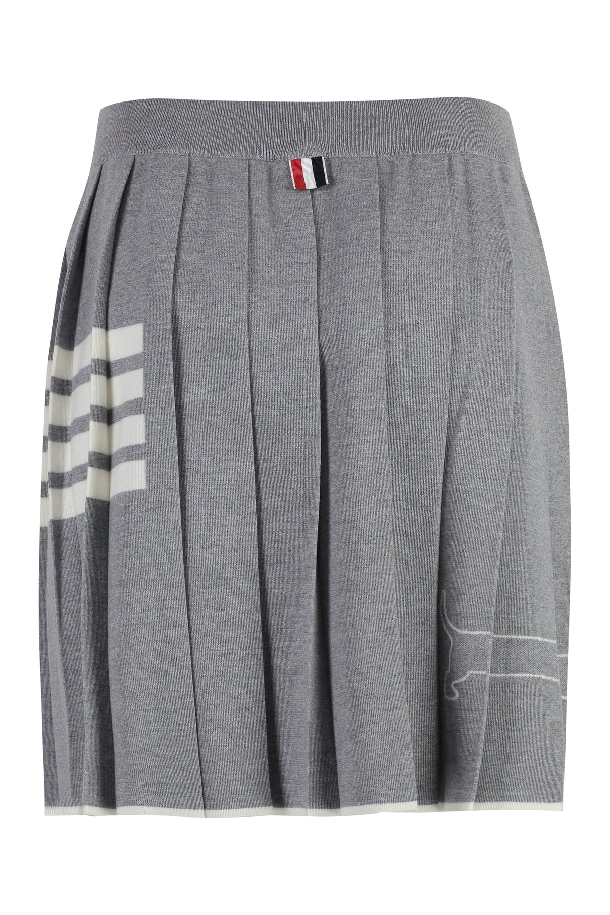 THOM BROWNE Gray Tri-Color Detail Pleated Mini Skirt for Women