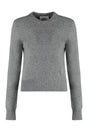 AMI PARIS Grey Wool and Cashmere Sweater for Women - FW23