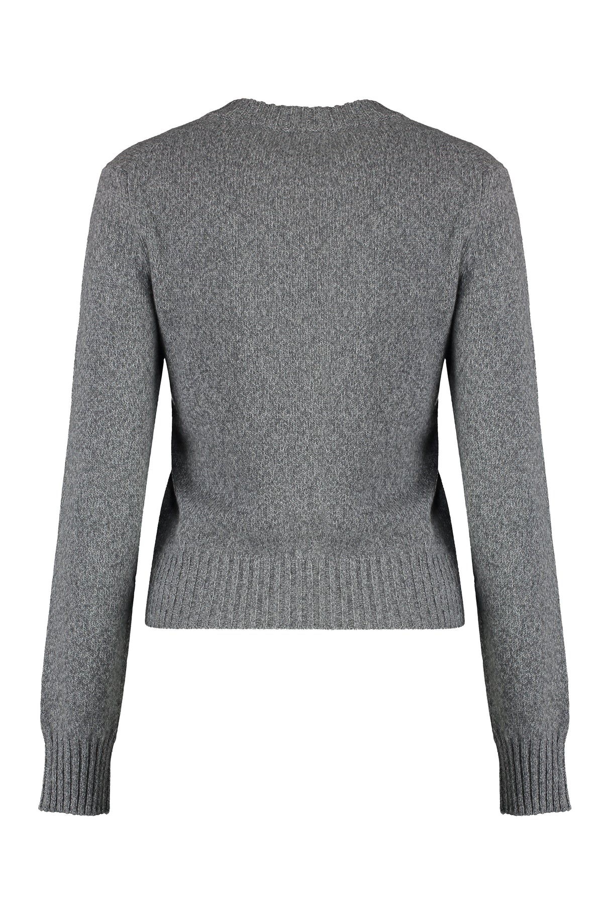 AMI PARIS Grey Wool and Cashmere Sweater for Women - FW23