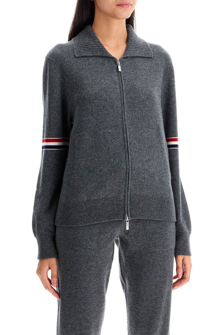 THOM BROWNE Luxurious Cashmere Zip Cardigan