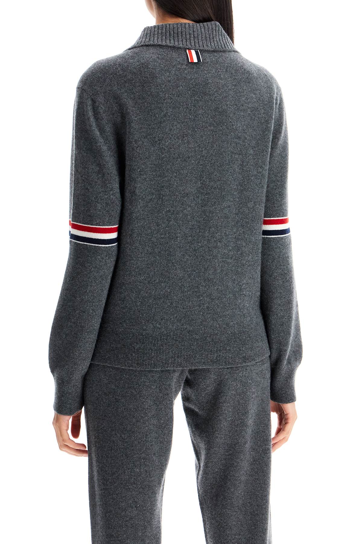 THOM BROWNE Luxurious Cashmere Zip Cardigan