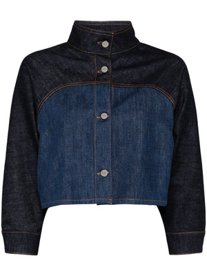 FENDI Two-Tone Cropped Denim Jacket for Women