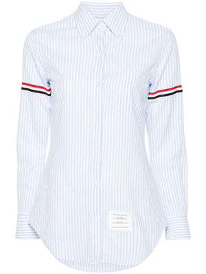 THOM BROWNE Cotton Striped Long Sleeve Shirt