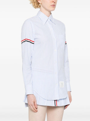 THOM BROWNE Cotton Striped Long Sleeve Shirt