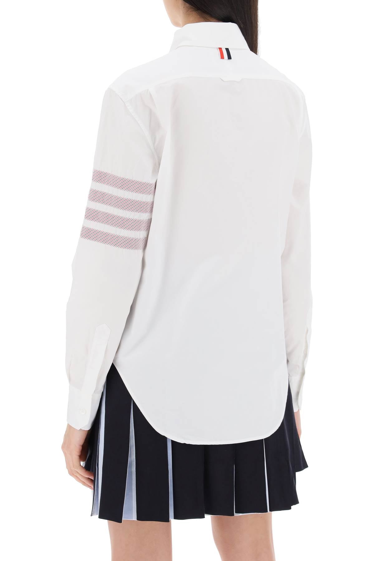 THOM BROWNE Elegant Striped Sleeve Poplin Shirt - Size 38