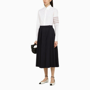 THOM BROWNE Elegant Striped Sleeve Poplin Shirt - Size 38