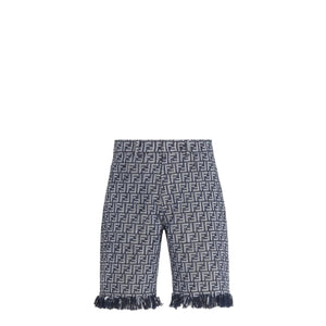 FENDI Blue Denim Bermuda Shorts for Men - SS23 Collection