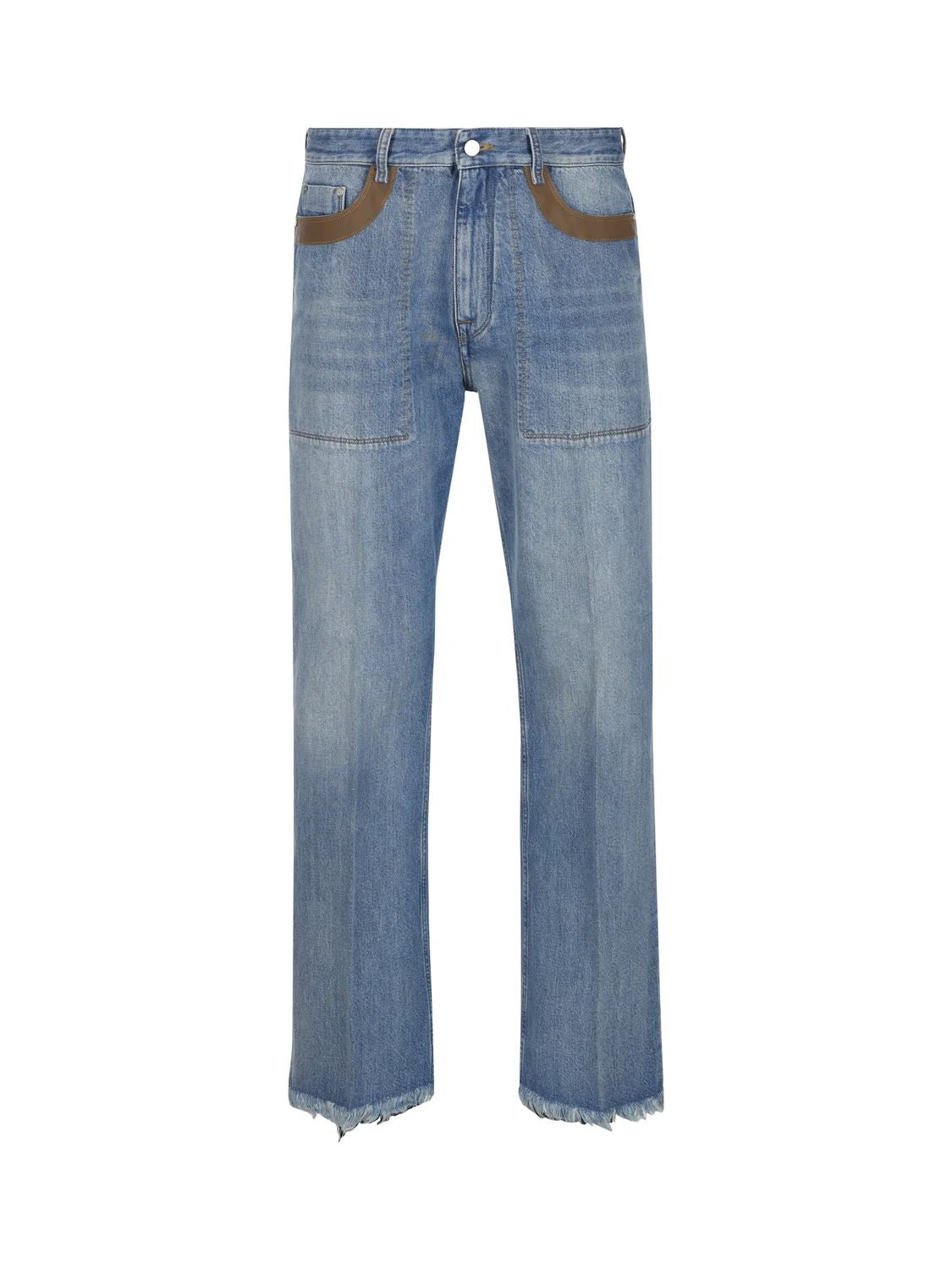 FENDI Men's 23SS Blue Denim Straight Pants for Fashion-Forward Style