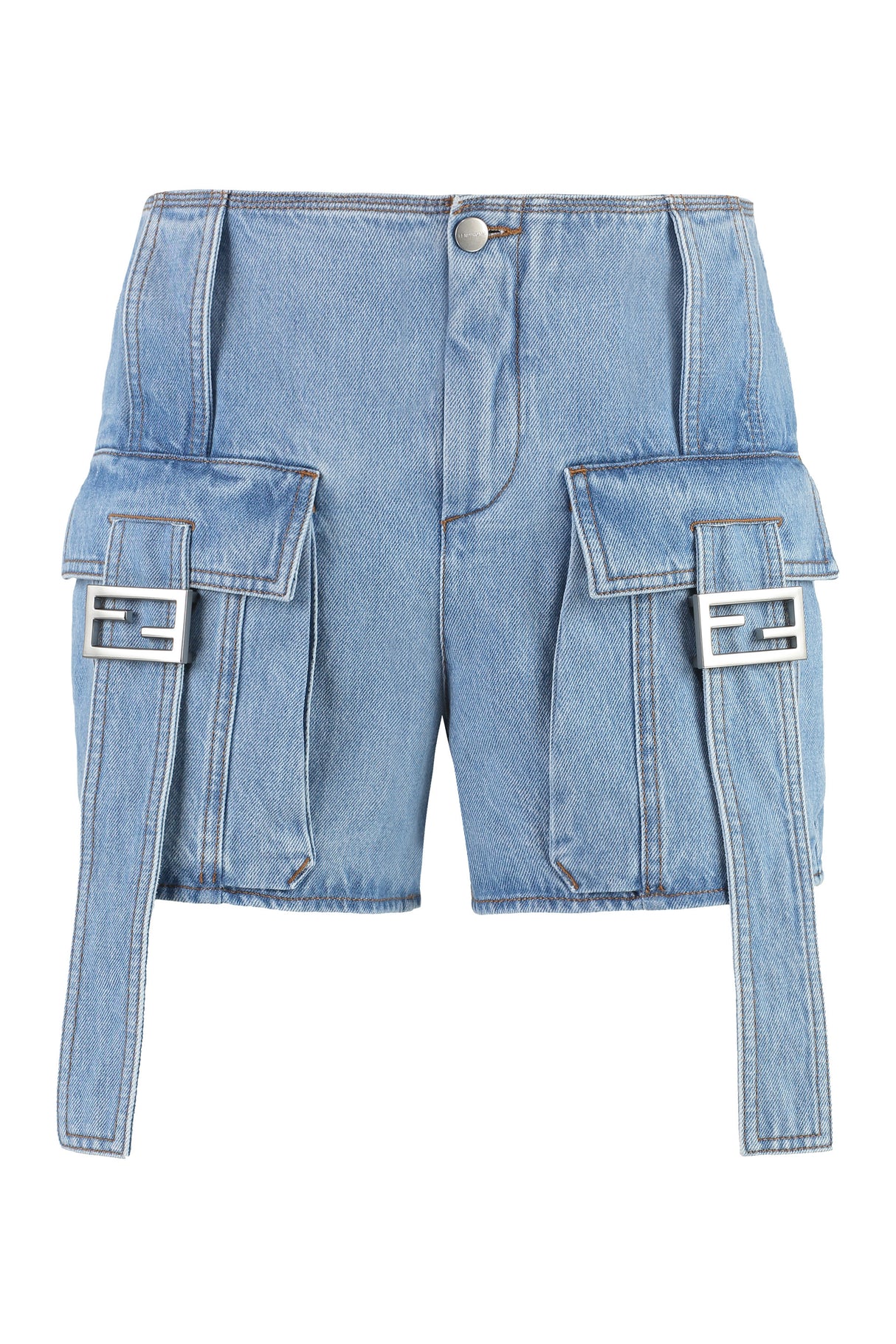 Blue Denim Shorts for Women - SS23 Collection by FENDI