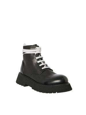 MARSELL Men's Leather Ankle Boot with Contrasting Laces