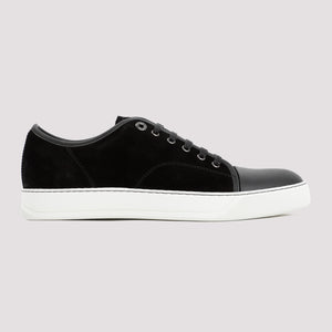 LANVIN Suede and Nappa Captoe Low Top Sneakers